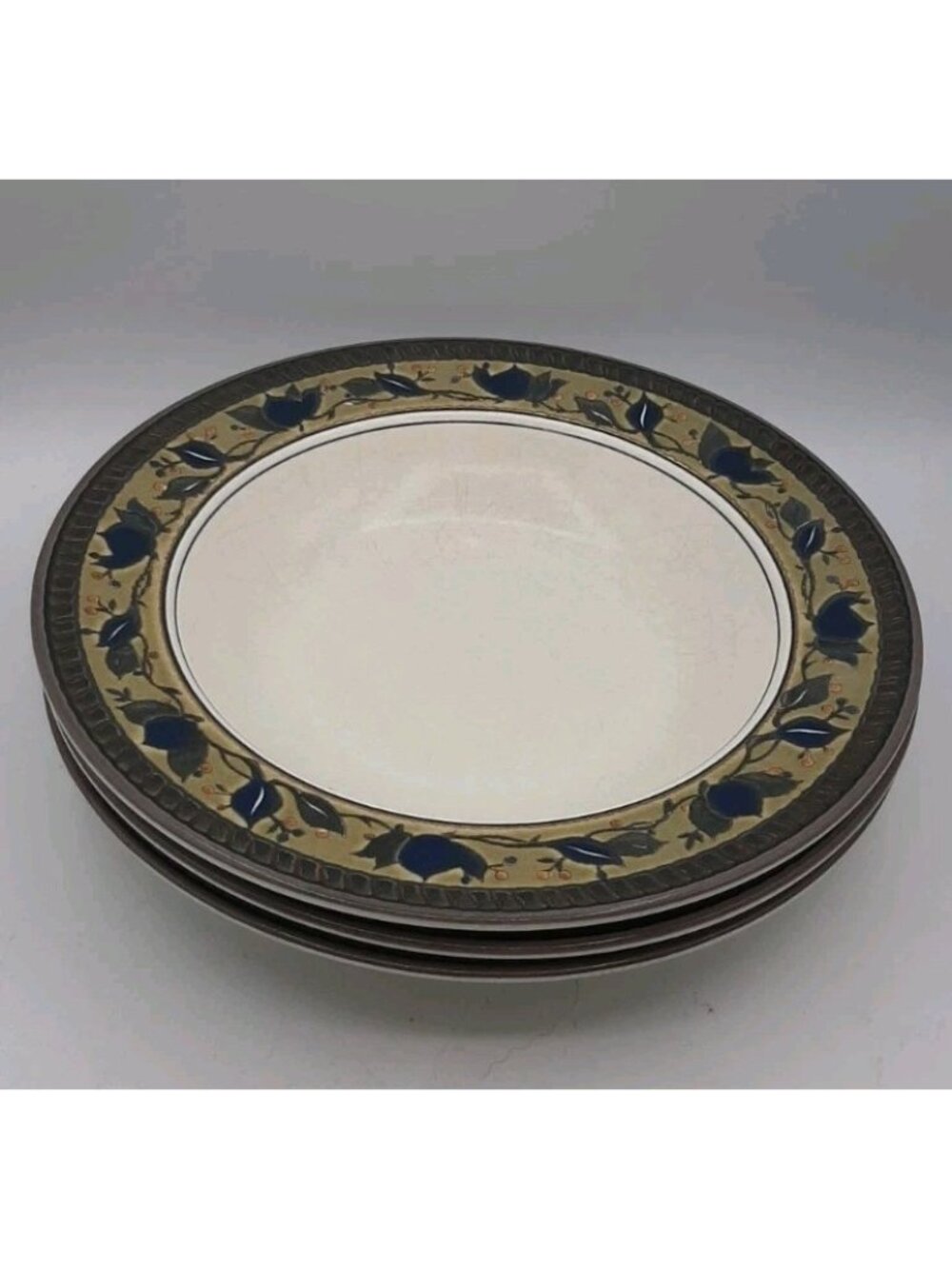 Mikasa Intaglio Arabella 9 3/8 In Rimmed Soup Salad Pasta Bowls Lot of 3